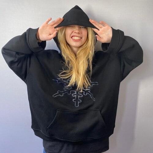 Print Long Sleeve Pullovers Y2k Oversized Hoodie Anime Grunge Harajuku Summer Kawaii Clothes Sweatshirts Women Korean Style