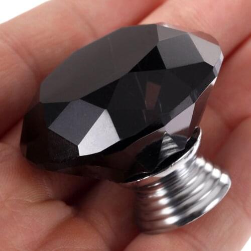 Crystal handle 40mm Diamond Glass Knob door handle cabinet pull Home Decoration Clear White Blue Yellow Pink Green Black Red