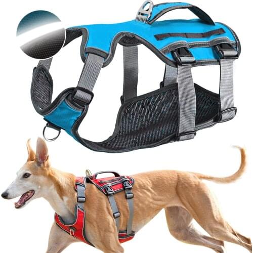 Pet Dog Harness For Big Large Dogs Training Vest Adjustable Strong Outdoor Reflective Harness Dog Supplies Accessories Pitbulls