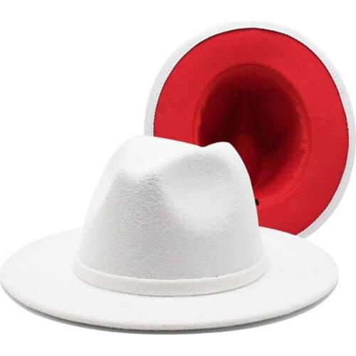 35 colors Patchwork winter Women Unisex Panama Wool Felt Fedora Hats Ladies Wide Brim Party Trilby Cowboy Hat Fashion Jazz Cap