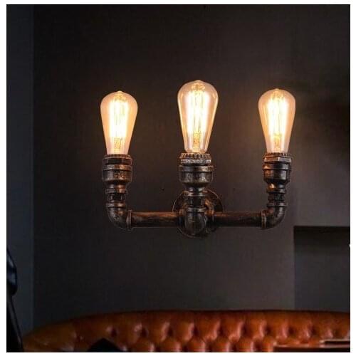 American Loft Style Industrial Vintage Wall Light Fixtures For Home Water Pipe Lamp Edison Wall Sconce Lighting Lampara Pared