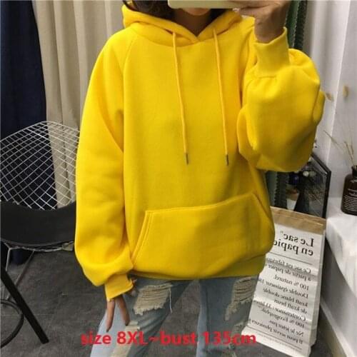 Winter Fleece Hoodies Women Plus Size 8XL bust 135cm Sweatshirts long sleeve Pullovers Oversized Large Female thick coat