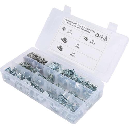 160Pcs U-Clips Chimney Nut 304 Stainless Steel Fastener M4 M5 M6 M8 for Motorcycle Car Spire Clip