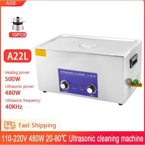 22L Ultrasonic Cleaner 480W Portable Washing Machine Digital Timer Bath Jewelry Glasses Circuit Board Diswasher Cleaning Machine