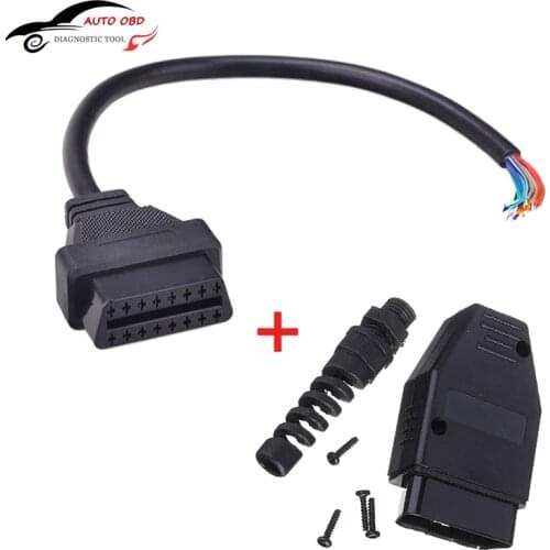 Universal OBD2 (M+F) Male + 16 pin Female Open Extension Connector Cable Assembly OBD 2 OBD II Diagnose Adaptor J1962 Free Ship