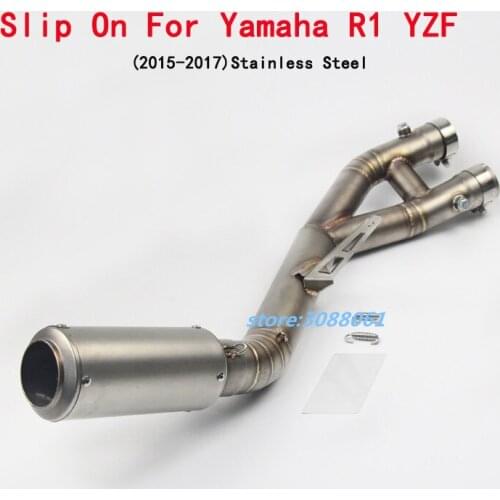 Full System Motorcycle Exhaust Carbon Fiber Motorbike Muffler Middle Link Pipe Tube For YAMAHA R1 YZF YZF-R1 2015 2016 2017