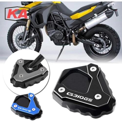 High Quality Motorcyale Kickstand Extension Plate Pad For BMW G310GS G310R 2017 2018 Foot Side Stand Enlarge Support Black Blue