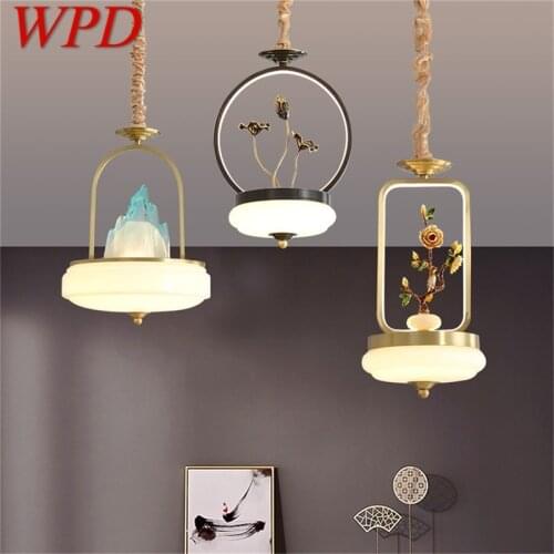 WPD New Pendant Light Modern Creative Brass Lamp Fixtures LED Decorative For Home Stairs Dining Room