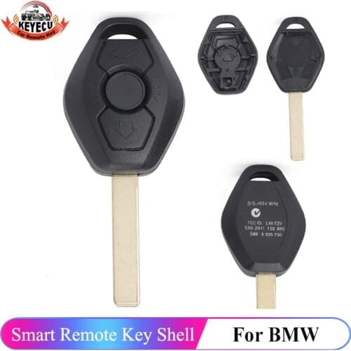 KEYECU Replacement Shell Remote Key Case for BMW Z3 Z4 X3 X5 E36 325i 3 5 7 525i 330i HU92 (BackSide With Words 315/433mhz)