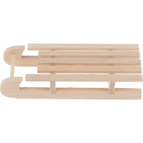 1/12 Dollhouse Miniature Mini Wooden Christmas Sleigh Model DIY Accessory Toy House Model DIY Landscape Accessories