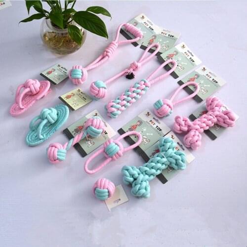 10Set Transer Pet Supply Dog Toys Dogs Chew Teeth Clean Outdoor Traning Fun Playing Green Rope Ball Toy For Large Small Dog Cat