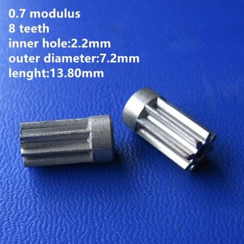 10pcs/lot 0.7 Modulus 8 Teeth Bore 2.2mm Powder Metallurgy Iron Base Small Module Pinions Gear