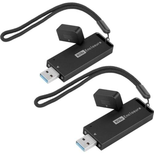 2PCS XT-XINTE M2 to USB 3.1 Enclosure Adapter M.2 USB3.1 Gen2 Type-A 1000MB/s Case for NVME M.2 2230 2242 SSD External Box