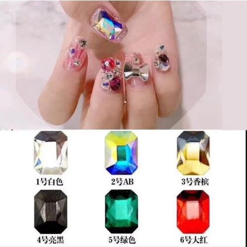 20 pcs Glass Nail Rhinestones Flat-back Glass Stones Fancy Crystals Crystal AB Rhinestones, Non Hotfix Nail Glitter Glass Stone