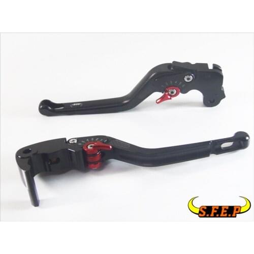 3D Long CNC Adjustable Motorcycle Brake and Clutch Levers with Carbon Fiber Inlay For Triumph SPEED TRIPLE 2004-2007