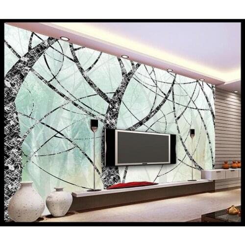 3D photo wallpaper custom 3d wall murals wallpaper Nostalgic dream ink woods abstract tree TV setting wall wallpaper living room