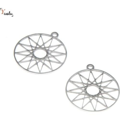 5pcs/lot Dodecagram Symbol charm 12point Star Logo Emblem Star Amulet Stainless steel pendant 25mm