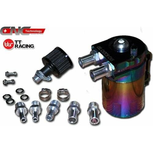 OT6_C_MIX - TT Racing Baffled 15mm 19mm Aluminum Oil Catch Tank/Can Reservoir Breather MIX