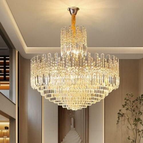 American Crystal Chandelier LED Light Big Modern Chandeliers Lights Fixture 3 Light Dimmable Diameter 60cm 80cm 100cm 120cm