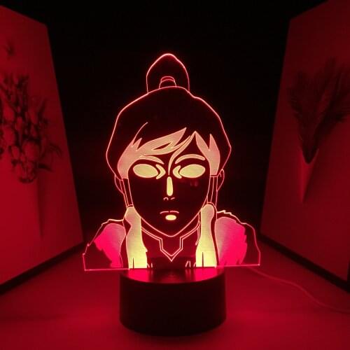 Avatar The Last Airbender 3D Lamp Korra for Birthday Gift Bedroom Decor LED Night Light Avatar Room Table Light Korra