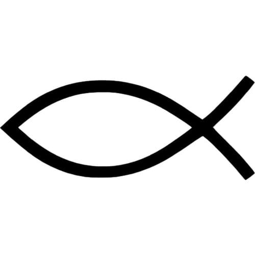 Fuzhen Boutique Decals Exterior Accessories JESUS FISH Vinyl Decal Window Glass Decoration Car Sticker Motorcycle Black/white KK