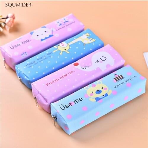 Creative Pencil Case Simple Design Style Zipper Pencil Bags Pen Holders School Supplies Stationery Pencil Box for Boys or Girls