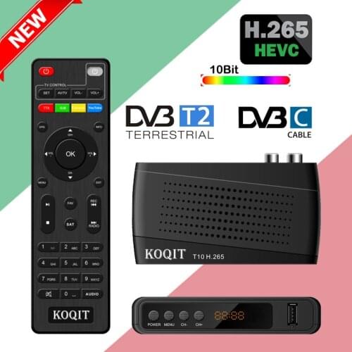 Europe Italy HEVC 10Bit 5G DVBT2 Decoder dvb t2 tv tuner DVB-T2 DVB C H265 FTA Antenna Digital tv box IPTV MeeCast TVs Control