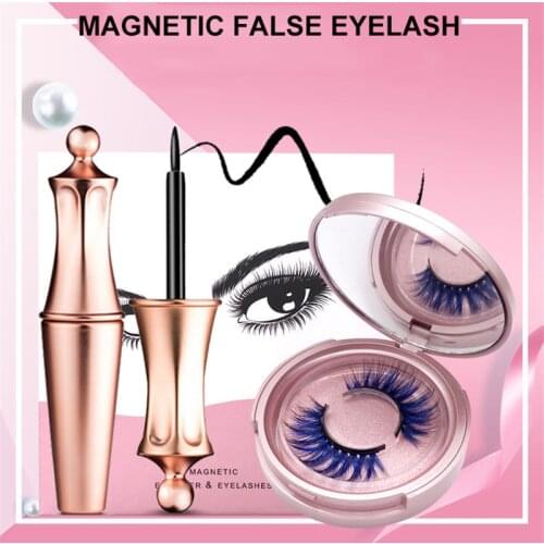 Colored Magnetic 3D False Eyelashes Magnetic Liquid Eyeliner Tweezer Set Multiple Styles Colorful Thick Fake Eyelashes Wholesale