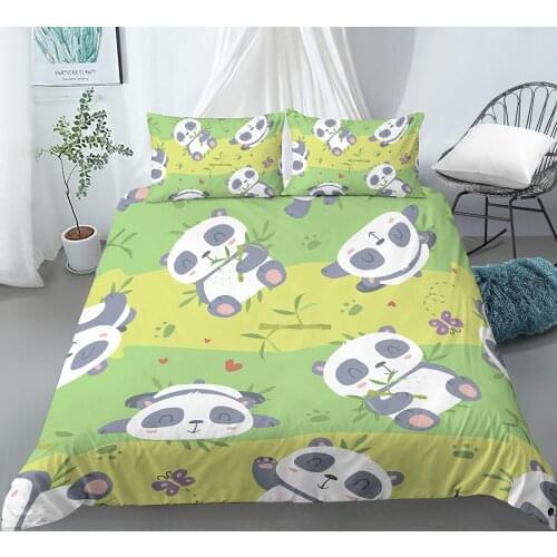 Cartoon for Kids Duvet Cover 2/3-Piece Bed Cover Set Panda Dog Sloth Bedding Set Queen Cute Cartoon Animal Bedspreads