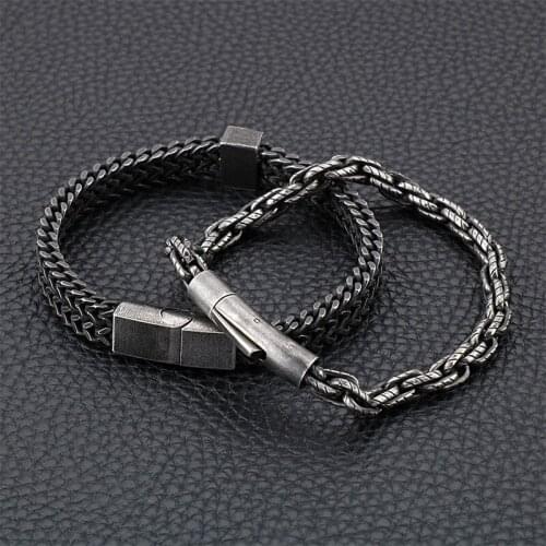 European and American stainless steel jewelry mens creative bracelet retro hip hop fashion titanium steel bracelet