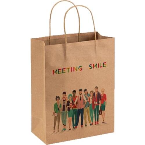 Premium Shadow Stripe Colored Kraft paper Bags Bright Colored Matte White china alibaba printed shopping