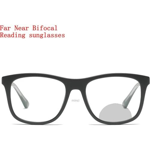 Square Business Bifocal Reading Sun Glasses Women Men Photochromic Presbyopia Eyeglasses Multifocal Sunglasses Diopter +1.0 NX