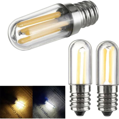 Mini E14 E12 LED Fridge Freezer Filament Light COB Dimmable Bulbs 1W 2W 4W Lamp Cold / Warm White 110V 220V