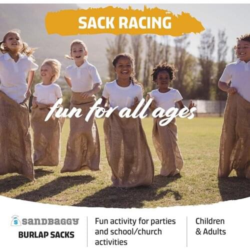 Coffee Potato Burlap Jute Storage Bag Games Potato Sacks Reusable Race Bag Outdoor Kids Game Race Family Activity Jumping Bag
