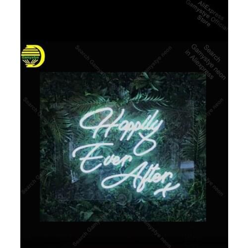 NEON SIGN For Happily Ever After wedding Sign light lampara neon signs Home Display Windows Garage Wall Sign Glass Neon Lights