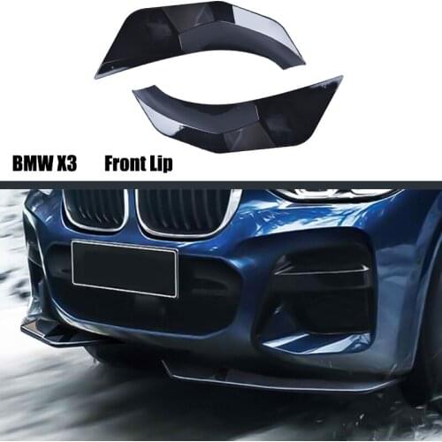 For BMW X3 G01 X4 G02 2018 2019 2020 2021 ABS Carbon Fiber Front Bumper Spoiler Lip Splitters Wind Knife Cover