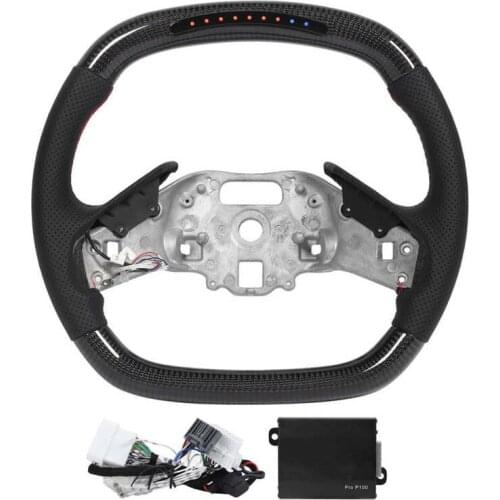 Carbon Fiber LED Shift Lights Display Steering Wheel Perforated Leather Fit for Chevrolet Corvette C8 2020-2021 Car style