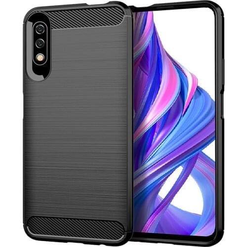 For Huawei Honor 9X Luxury Carbon Fiber Skin Soft Silicone Cover ShockProof Case For Huawei Honor 9X Premium Honor9X Phone Cases