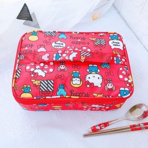 Sanrio Hello Kitty Handbag Cartoon Children My Melody Waterproof Insulated Bag girl Lunch Bag Student Lunch Box Bag Picnic Bag