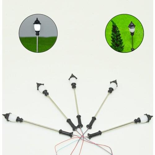 3V Scale Model LED Light Railway Train Lamp Street Lamppost For Architecture Building Road Landscape Layout Diorama Metal