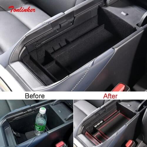 Tonlinker Interior Car Armrest Box Storage Cover Case Stickers for MAZDA CX30 2020 Car Styling 1 PCS ABS Plastic Cover Stickers