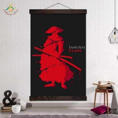 Japan Red Samurai Clans Posters and Prints Prints Wall Art Decor Canvas Pictures Home Decoration for Living Room