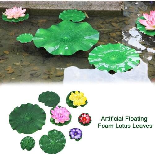 10cm 18cm 28cm Artificial PE Foam Lotus Leaf Water Lily Floating Pool Plant Aquarium Fish Pond Decoration Home Garden Decoratio