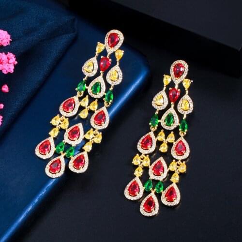 2021 new fashion Luxury retro CZ zircon woman earrings wedding bride dressing banquet dinner ball party jewelry,free ship