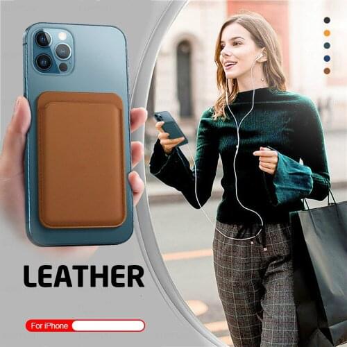 2021 High Quality Phone Case for iPhone 12 Pro Max Mini Wallet Card Holder Bag Adsorption Luxury Leather Cover