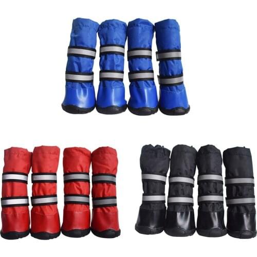 4Pcs/Set Pet Dog Waterproof Rain Shoes For Medium Large Dogs Multi Colors Optional Dog Anti-slip Rain Boots Pet Products