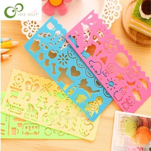 4Pcs/Lot Creative Candy Color Drawing Fine Feet Painting Ruler Speed Sketchpad Art Template Office School Supplies WYQ