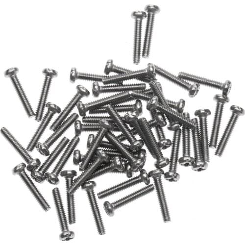 50Pcs Phillip Plain Furniture Screw M2 x10mm Steel Bolt Fastener Pan Head Socket Screws and Bolts Computer Case Screws for Wood