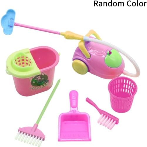 6/9pcs Mini Child Kids Cleaning Sweeping Mop Broom Dustpan Toy Kids Housekeeping Toys Simulation Cleaning Toys Set