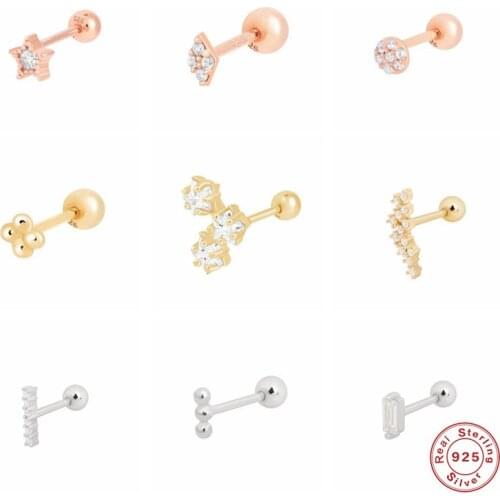 Aide 925 Sterling Silver Stud Earrings Korean INS MINI Small Piercing Earrings For Women Earring Puncture Pendientes Jewelry A5